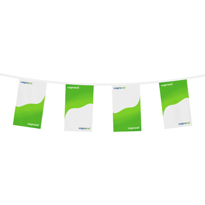 Bunting with flags with alternating designs