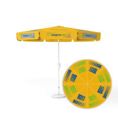 round parasol with logo print