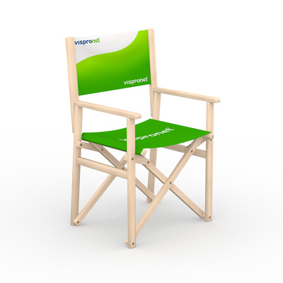 Director's chair with double-sided printing