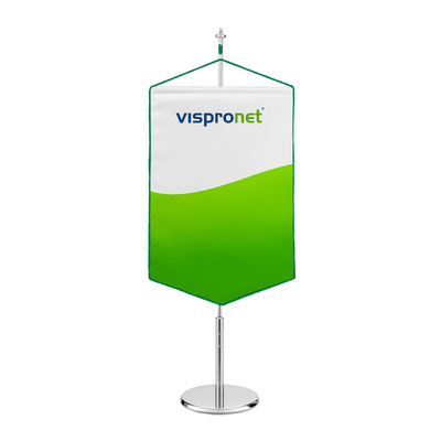 Table banner with pointed bottom edge