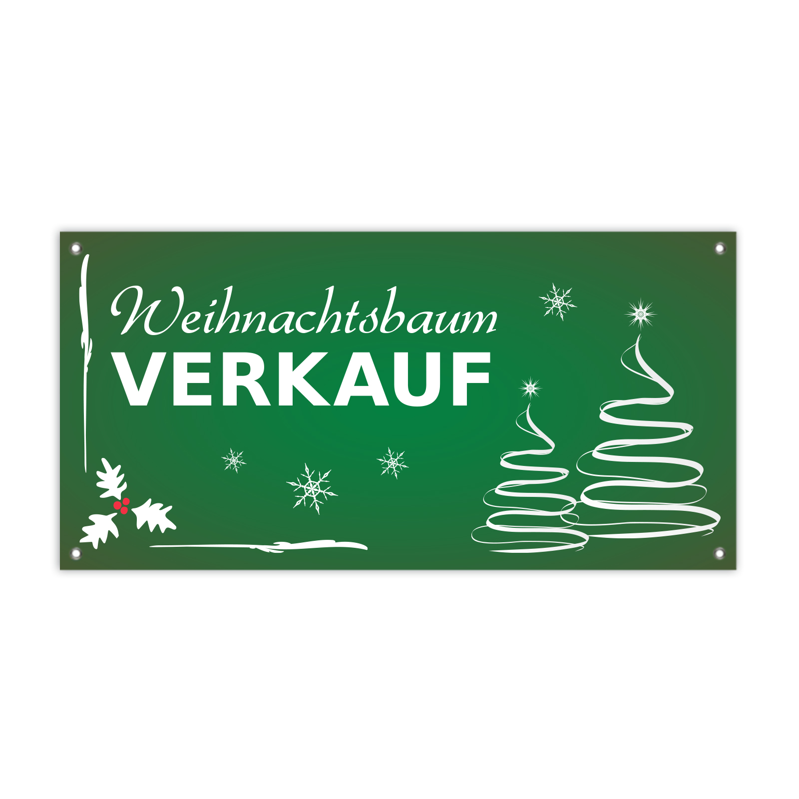 PVC-Banner mit Baumverkauf-Motiv