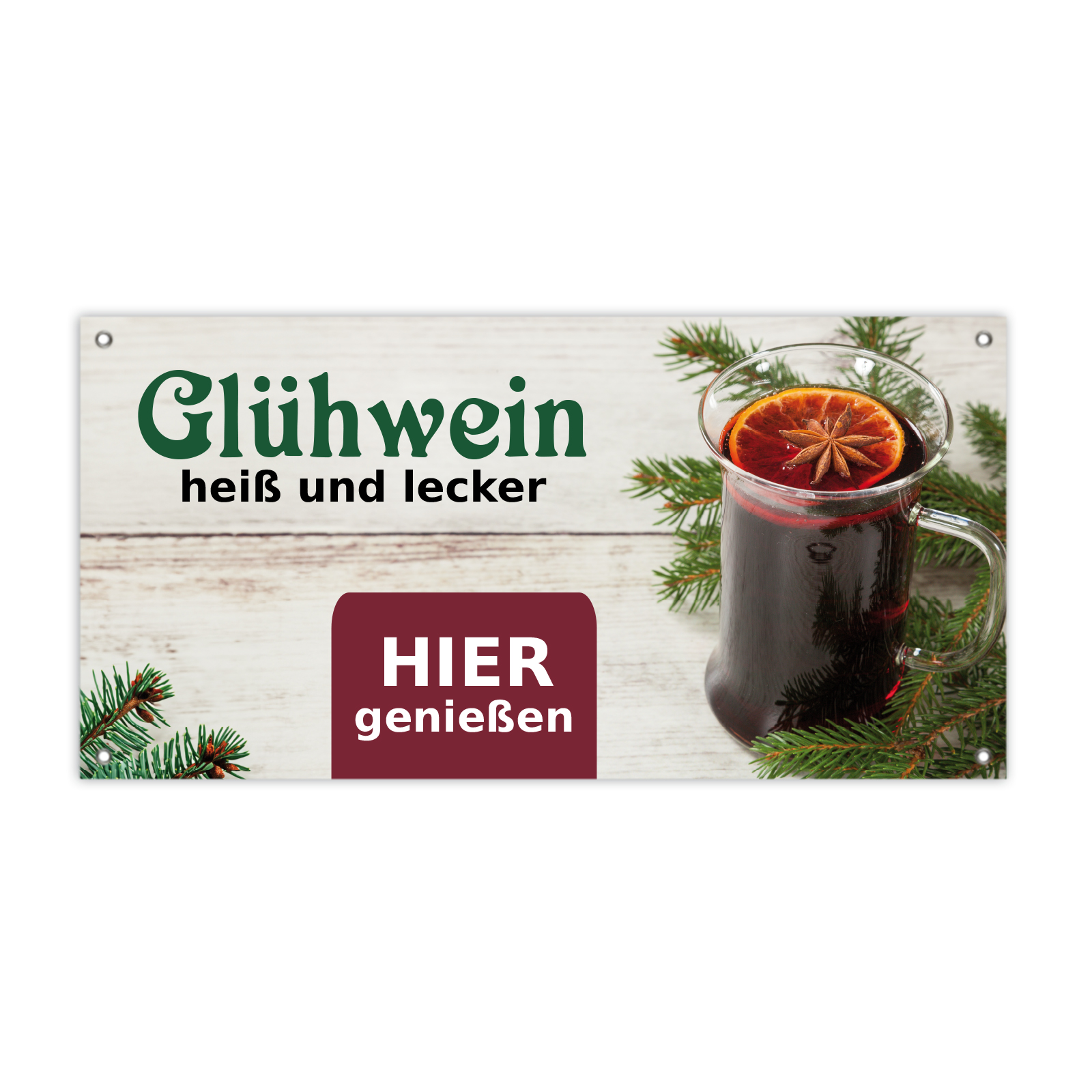 PVC-Banner mit Glühwein-Motiv